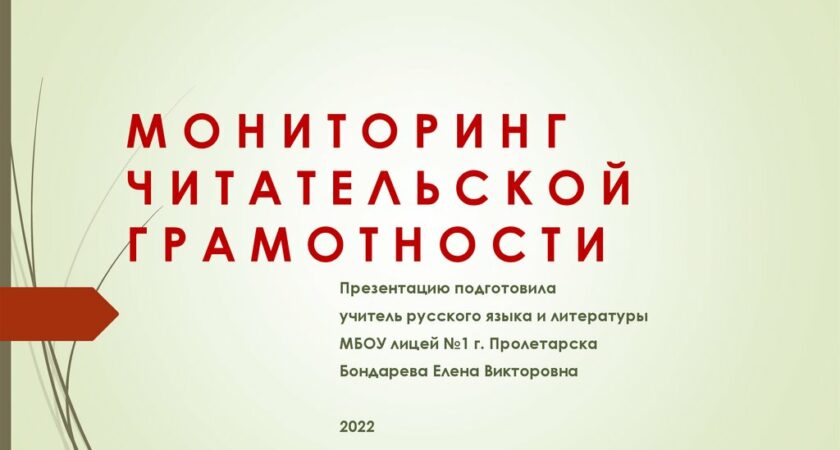 Мониторинг читательской грамотности